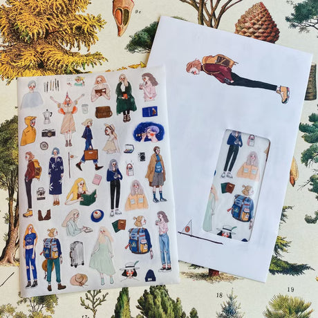 
It is suitable for decorating small grids in pocketbooks or calendars, and is the size of postcards and letter paper. The texture of Japanese paper is warm and moist. It is recommended for those who like warmth.

Thin, slightly transparent Japanese paper material.
Small cut-out stickers that can be peeled off and pasted. Transparent packaging, A5 size.


Comes with 1 sticker sheet