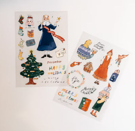 
It is suitable for decorating small grids in pocketbooks or calendars, and is the size of postcards and letter paper. The texture of Japanese paper is warm and moist. It is recommended for those who like warmth.

Thin and slightly transparent material. Small cut-out stickers that can be pasted after tearing off. Small cut-out stickers that can be peeled off and pasted. Transparent packaging, A5 size.

2 sticker sheets.