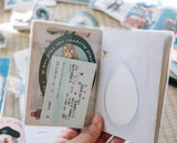 This is passport size, any passport size notebook can be used as a slipcase.

Size: 18x12.7cm
Material: PVC