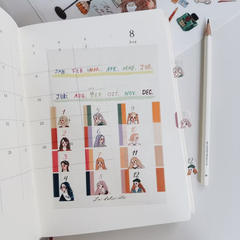 Completely transparent and precut so you can tear it off directly!


One sheet
A6 size 10 x 13 cm
Material: Transparent sticker with white ink on the sticker&nbsp;

Made in Taiwan