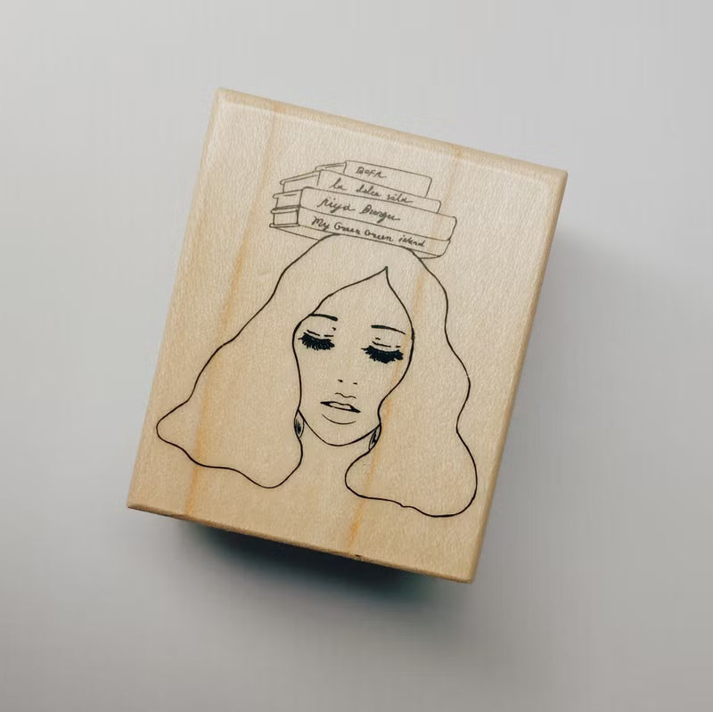 La Dolce Vita - Library Girl Maple Wooden Stamp