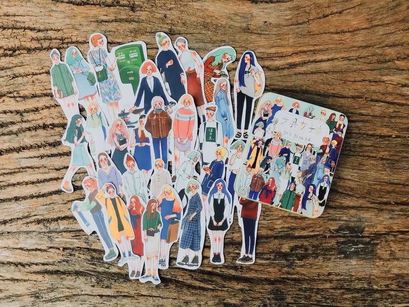 La Dolce Vita - Stationery Store Girl Tin Box Sticker Set