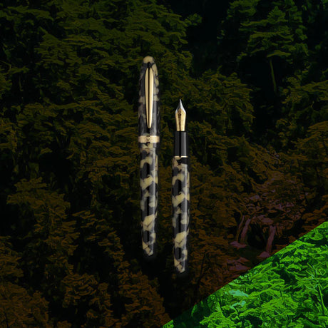 Inspired by our motherland Taiwan – an amazing island in South East Asia – where there’s astonishing nature. Caves, gorges, forest, and more... in the Taroko National Park. These breathtaking landscapes are telling stories about life and nature that inspired us to write and record.

Fountain pen barrel

This is a classic cigarette shape fine fountain pen, which is lighter and thinner than our Mento pens. The barrel is made of greenish-white acrylic resin with patterns of irregular&nbsp;black&nbsp;blocks.&nb