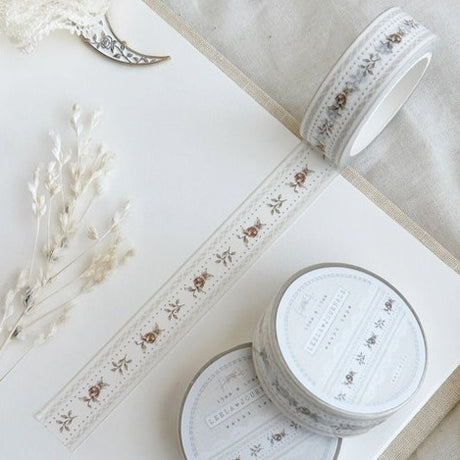 leelajournals Lace & Roses Brown Washi Tape 15mm