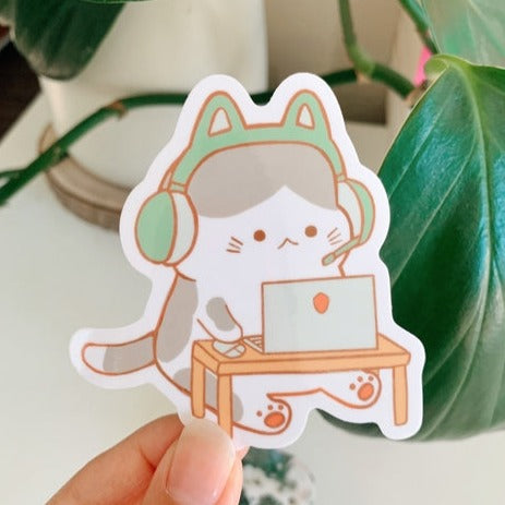 Laptop Gamer Kitty Sticker