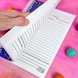 Keep track of your book reviews with this cute book review journal. There are 100 pages for different book reviews. Each review page includes the Title, Author, Start and Finish Dates, Star Rating, Favorite Quote area and your Review!&nbsp;

*DETAILS*

Size: 6x9"

Paper: 80lb interior paper

Wire coil binding

Gloss laminate cover