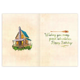 Leave the Roads Birthday Card

Inside verse: Wishing you many grand adventures. Happy Birthday

• Illustrated by Katie Daisy
• Size: A6, 4.5" x 6.25"
• Paired with Brown Kraft envelope
• Printed in the USA on high-quality, recycled paper

About The Artist: Katie Daisy was raised by the birds and warm breezes of small-town Lindenwood, Illinois, brought up among the wildflowers with roots planted deeply in the natural world. Working in watercolor and acrylic paint, Katie strives to capture the magic and beaut