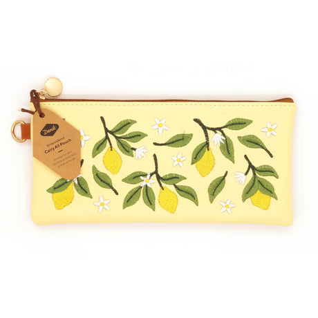 Keep your favorite notebooks and writing accessories together forever with our new notebook pouches. (Seriously, we're not sure why we didn't think of these sooner.) Embroidered design on soft faux suede, fully lined with an elastic band that fits around most notebooks.

Vegan Leather Pouch with Zipper
Elastic Fits Books up to 9" High
Zipper closure
6.5" x 2"