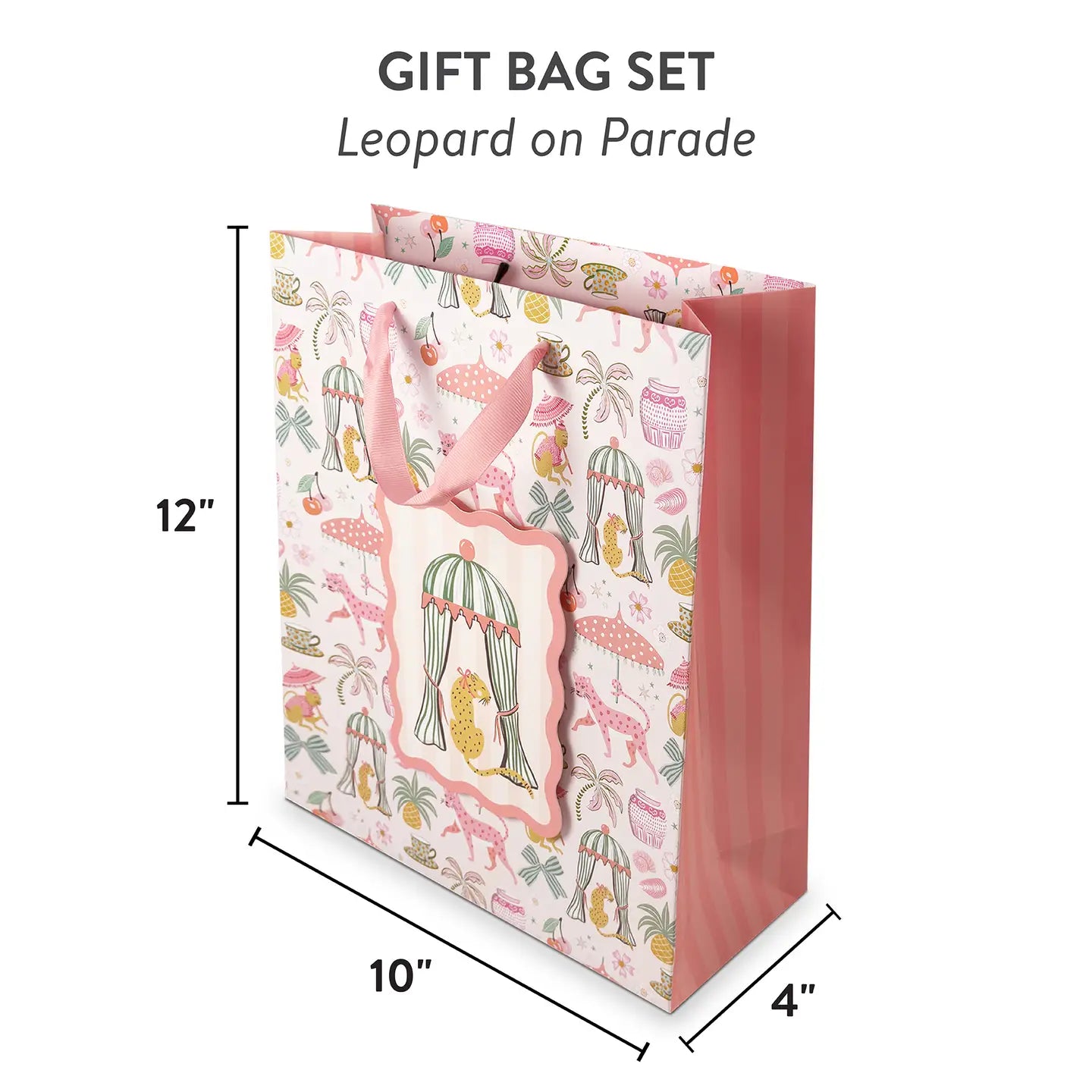 Leopard On Parade Large Vertical Gift Bag with Tissue Paper