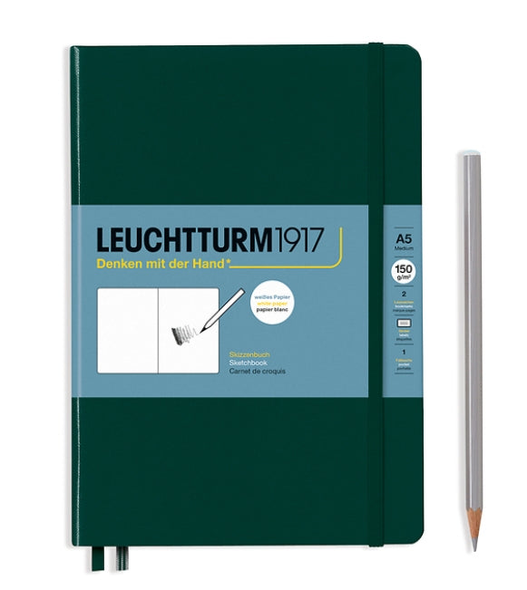 Sketching mental images, portraying people, drawing landscapes, painting, scribbling, shading, colouring and capturing what we see on paper, whenever something inspires us. All of this is now possible on our upgraded paper quality. 112 pages, 150g white paper; ideal for use with pencil, charcoal, chalk and ink. In addition to the Medium (A5) and Master (A4+) sizes, our new sketchbooks are now available in Medium (A5) Landscape and Square format. Four formats in four fresh colours. Just add your creative inp