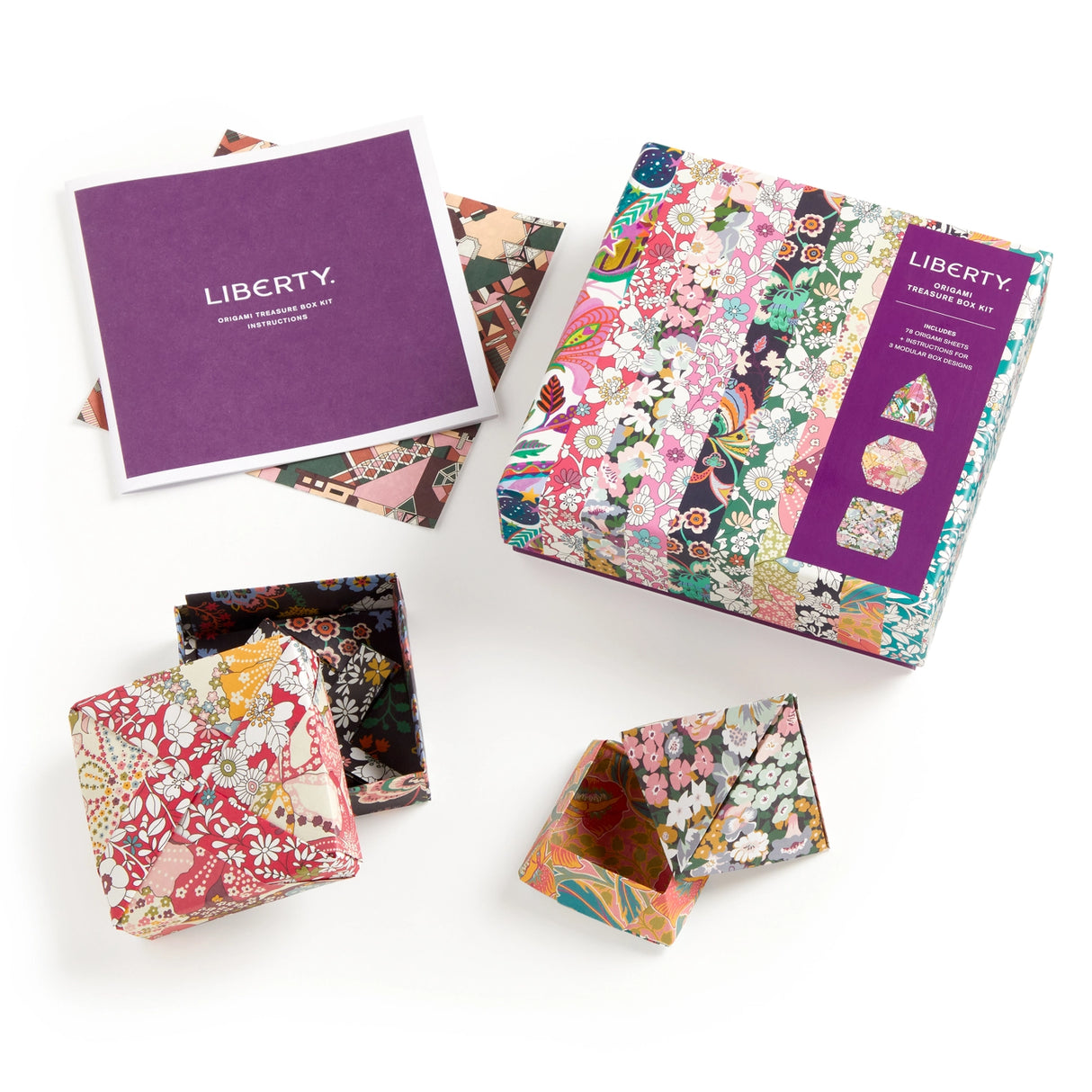 The Liberty Floral Origami Kit includes instructions for various origami folds, allowing you to create stunning paper creations adorned with timeless Liberty patterns. Whether you're a novice or an experienced folder, this kit offers an engaging and artistic experience. Perfect for lovers of both origami and Liberty prints, it provides endless opportunities for creative expression. The beautiful paper sheets are also great for crafting projects!