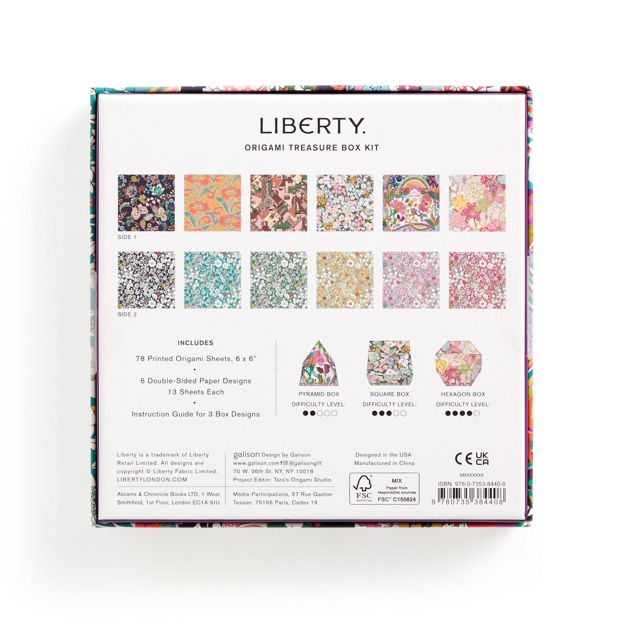 The Liberty Floral Origami Kit includes instructions for various origami folds, allowing you to create stunning paper creations adorned with timeless Liberty patterns. Whether you're a novice or an experienced folder, this kit offers an engaging and artistic experience. Perfect for lovers of both origami and Liberty prints, it provides endless opportunities for creative expression. The beautiful paper sheets are also great for crafting projects!