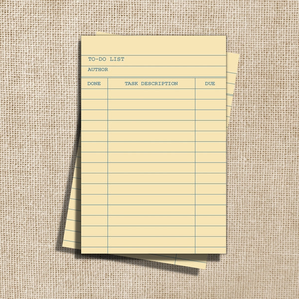 Library Card To-Do List Notepad - 4x6"