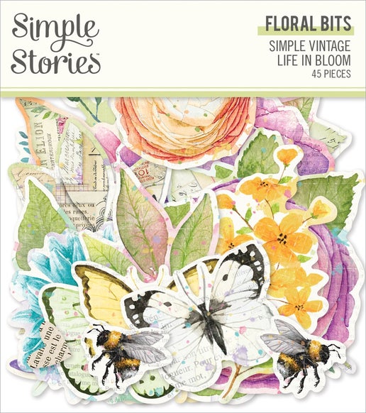 Life In Bloom Floral Bits & Pieces Die-Cuts 45/Pkg