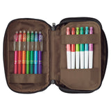 Lihit Lab Book Style Pen Case - Triple - Black