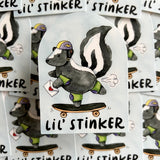 Paper Wilderness Lil' Stinker Skateboarding Skunk Sticker