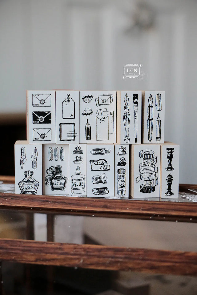 Lin Chia Ning Wooden Stamp - On the Desk Stamp Set 2