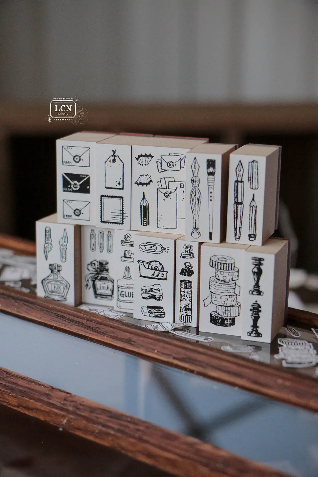 Lin Chia Ning Wooden Stamp - On the Desk Stamp Set 2