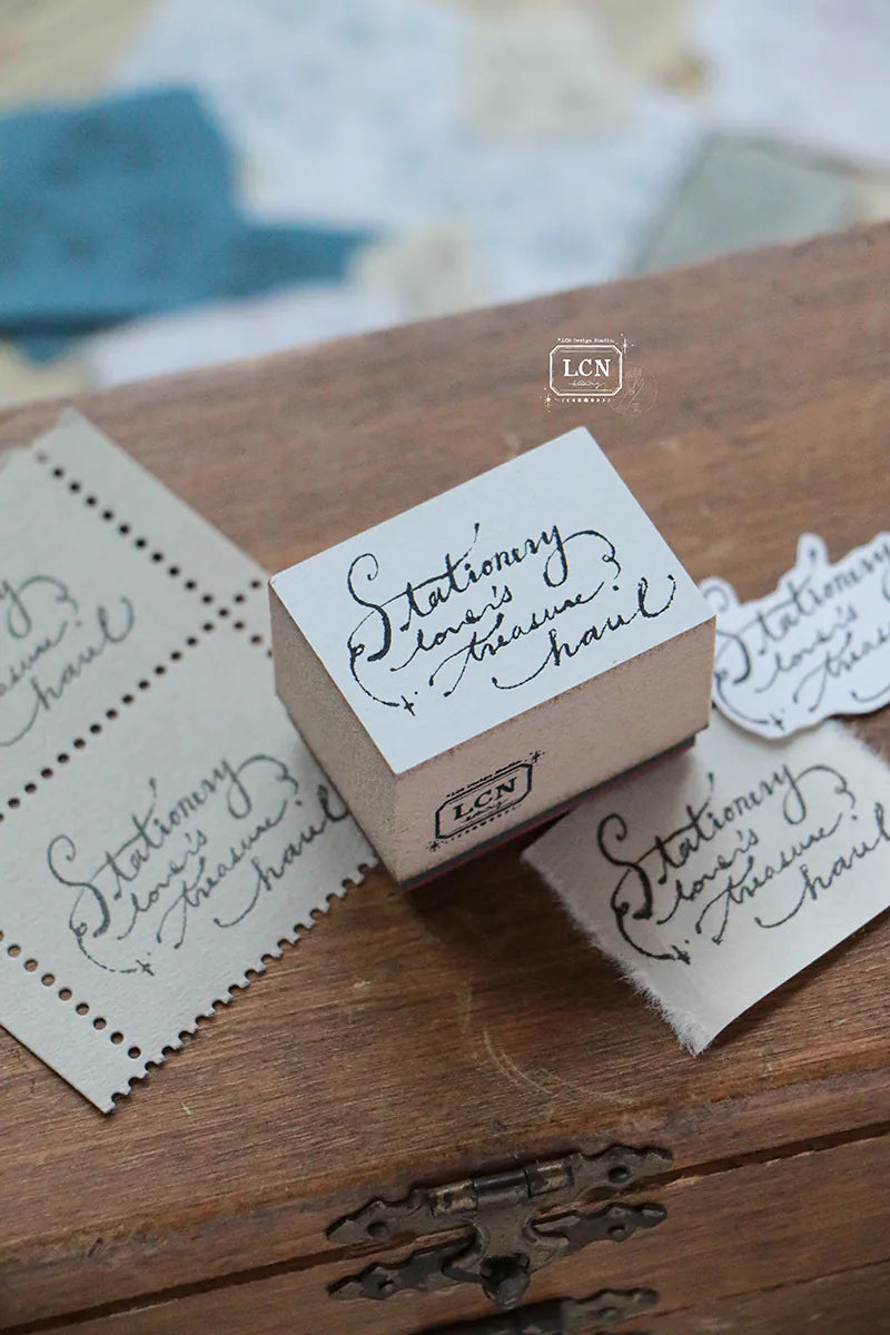 Lin Chia Ning Wooden Stamp - Treasure Haul


One (1) Treasure Haul Stamp. Includes 1 stamp.


Size: 3.5 x 2.5 x 2.5 cm
Material: Compressed wood handle rubber stamp