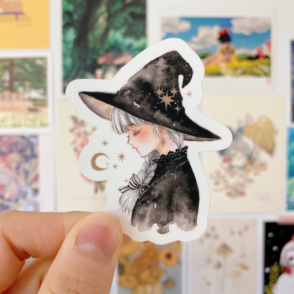 Pegatina de la pequeña bruja
