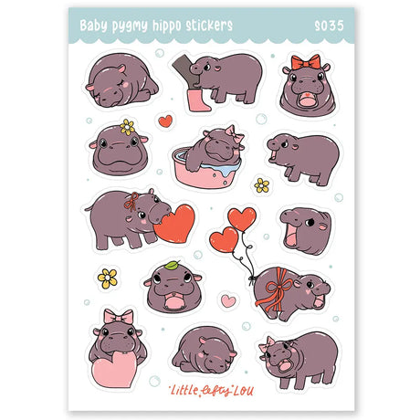 Little Lefty Lou Baby Pygmy Hippo Sheet