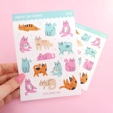 Little Lefty Lou Colorful Cats Sheet