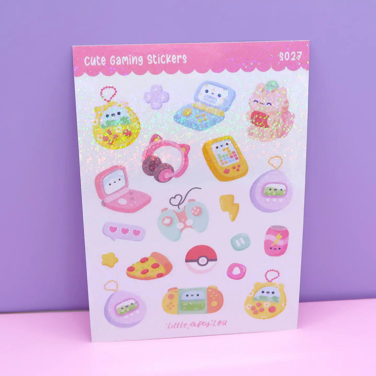 Little Lefty Lou Cute Gaming Holo Glitter Sheet
