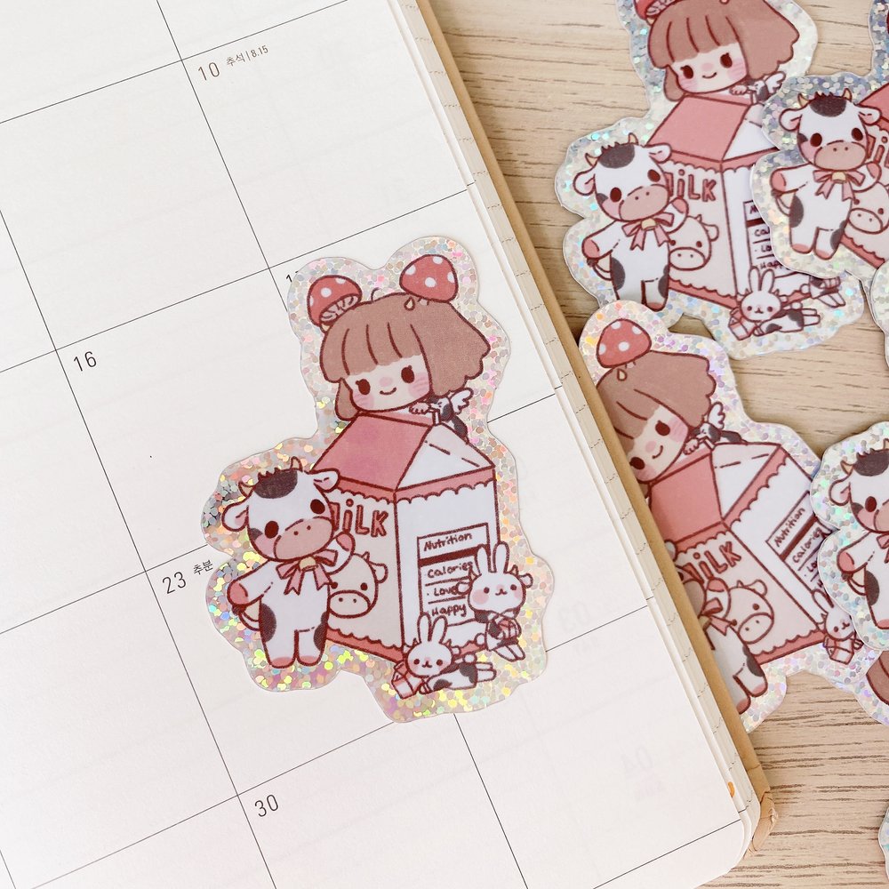 Little Moo & Milk Sticker