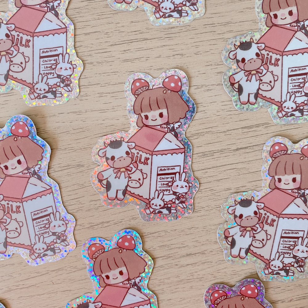 Little Moo & Milk Sticker