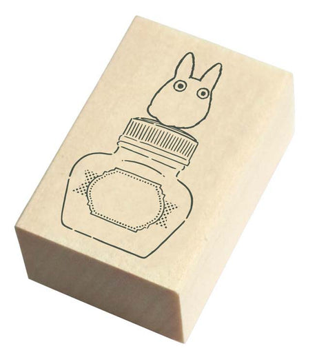 Little Totoro and Ink Bottle Rubber Stamp
