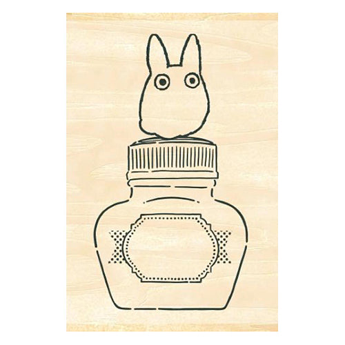 Little Totoro and Ink Bottle Rubber Stamp