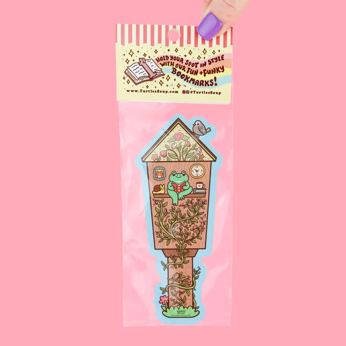 Hold your spot in style with our fun and funky bookmark collection! Whether you prefer romance, fantasy, or science fiction, our bookmarks will fit perfectly between the pages of your favorite novel.

🐢 Bookmark is printed on sustainably-sourced premium ultra-thick card stock with soft-touch matte texture

🐢 Unique design on the front and back

🐢 Bookmark measures 2" x 6"

🐢 Copyright © 2024 Turtle's Soup. All Rights Reserved.