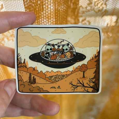 Little Spooky Studio - Beam Me Up Aliens Sticker