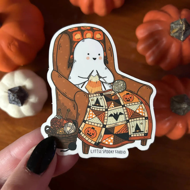 Little Spooky Studio - Knitting Ghostie Sticker