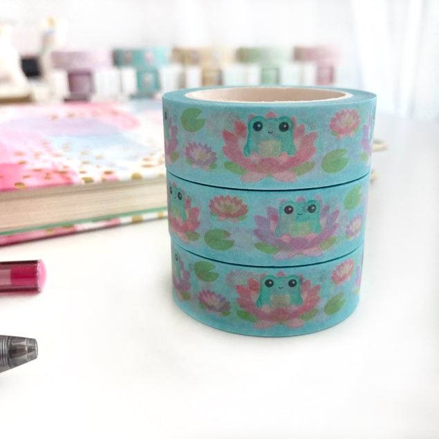 Lotus Flower Frog Washi Tape