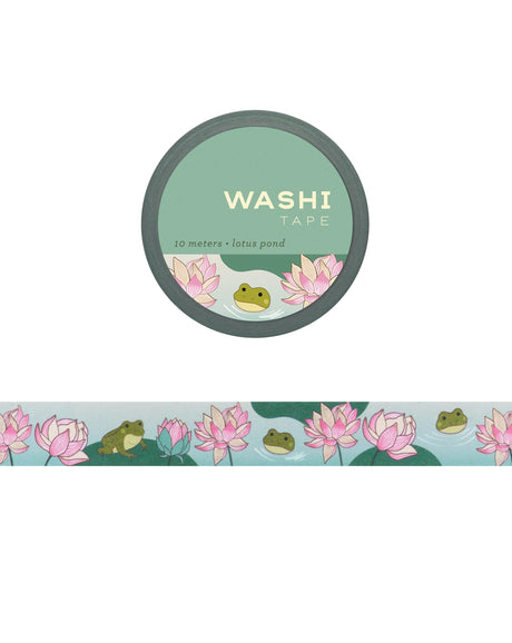 Girl of All Work Lotus Pond Washi Tape

These playful frogs frolic against a peaceful backdrop of lotus flowers. These 15 mm wide rolls pack a punch with their striking designs and color, not to mention their eye-catching packaging makes them the perfect gift for all crafters and DIYers.