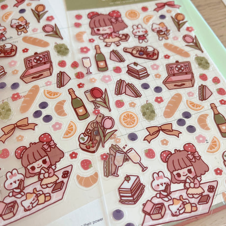 Cherry Rabbit Lovely Picnic Sticker Sheet