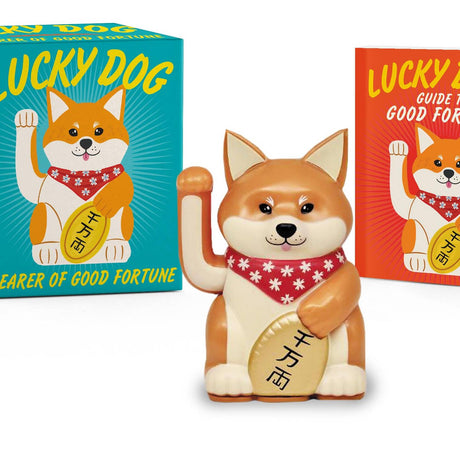 Lucky Dog figurine with packaging on a white background