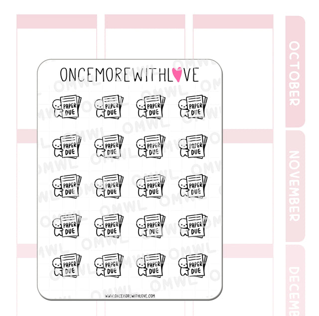 Once More With Love M1119 Paper Due Sticker Sheet