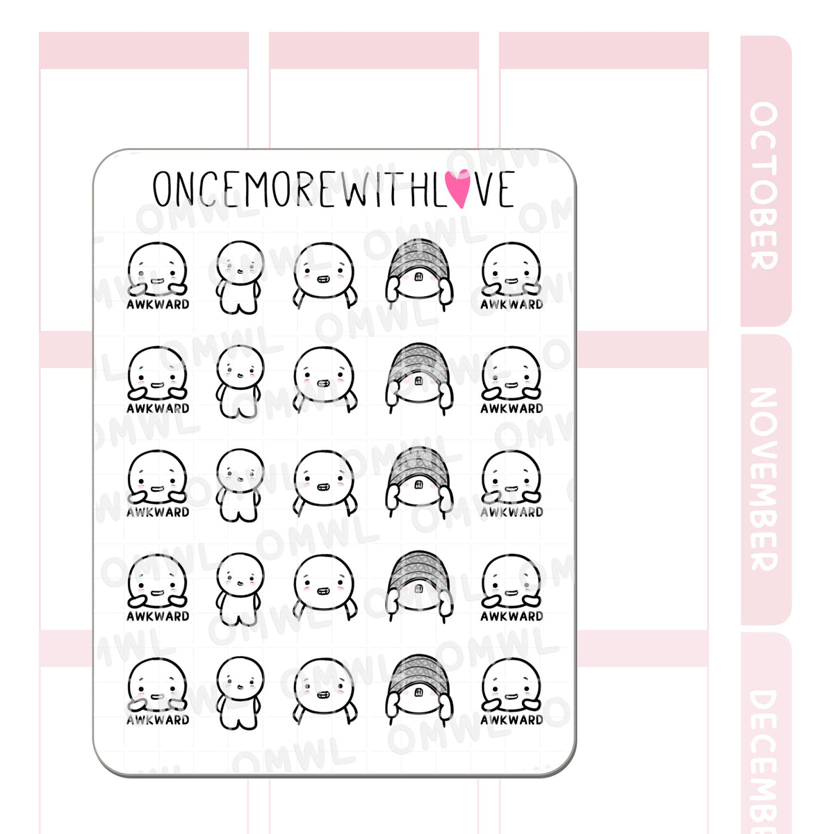 M1341 Awkward Sticker Sheet – Little Craft Place