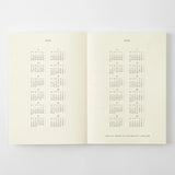 Ample margins and a simple, easy-to-use format. Starting December 2026 (14 months). This&nbsp;diary features a flexible monthly block format with ample margins, and a combination of 8-ruled and plain memo pages.


The MD paper offers excellent writing comfort and prevents bleed-through, even with a fountain pen. The flat-opening thread binding ensures a simple, high-quality diary that takes advantage of the quality of the material and inspires creativity with its streamlined design.&nbsp;MD paper is used no