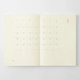 Ample margins and a simple, easy-to-use format. Starting December 2026 (14 months). This&nbsp;diary features a flexible monthly block format with ample margins, and a combination of 8-ruled and plain memo pages.


The MD paper offers excellent writing comfort and prevents bleed-through, even with a fountain pen. The flat-opening thread binding ensures a simple, high-quality diary that takes advantage of the quality of the material and inspires creativity with its streamlined design.&nbsp;MD paper is used no