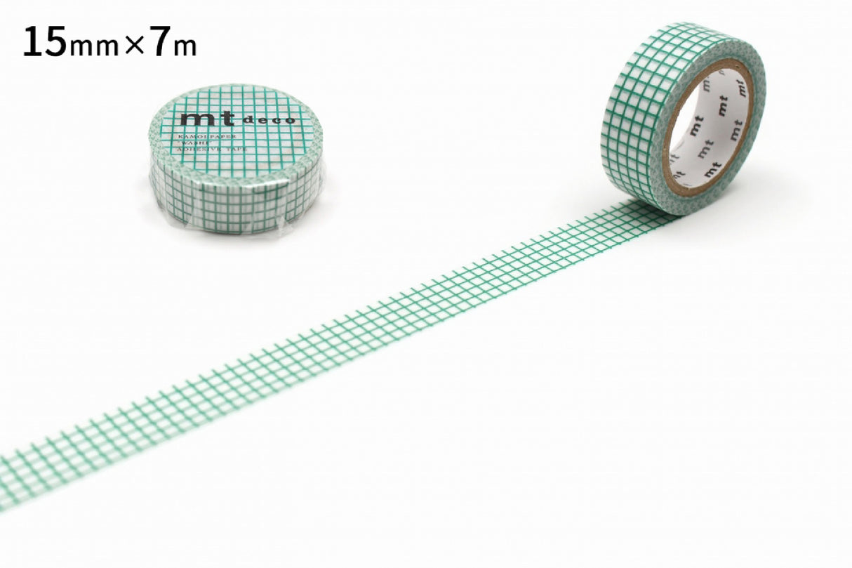 MT Washi Tape - Emerald Grid