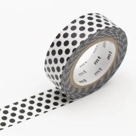 MT Washi Tape - Dot Black 2

mt is the original washi masking tape, made in Japan by Kamoi Kakoshi. mt is colourful tape which is easy to tear by hand and reposition on nearly any surface. Write on it, layer it, and use it on paper, gifts, objects or the wall (mt won't damage paint - why not make a tape collage?) mt washi masking tape is now sold throughout the world in hundreds of colours and patterns.

Enjoy mt as a part of your daily life, adding a little colour everywhere.

All tapes are 15mm x 7m (0.6"