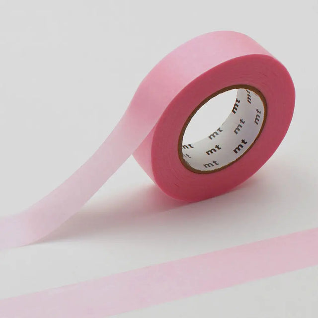 mt is the original washi masking tape, made in Japan by Kamoi Kakoshi. mt is colourful tape which is easy to tear by hand and reposition on nearly any surface. Write on it, layer it, and use it on paper, gifts, objects or the wall (mt won't damage paint - why not make a tape collage?) mt washi masking tape is now sold throughout the world in hundreds of colours and patterns.

The brilliant, saturated color of 'ganshin' tape is created when the base paper is dyed with colored resin. This unique process also 