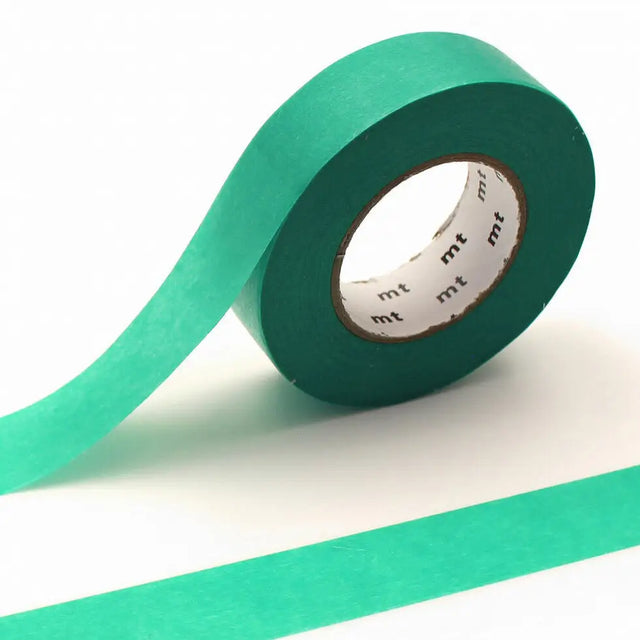 mt is the original washi masking tape, made in Japan by Kamoi Kakoshi. mt is colourful tape which is easy to tear by hand and reposition on nearly any surface. Write on it, layer it, and use it on paper, gifts, objects or the wall (mt won't damage paint - why not make a tape collage?) mt washi masking tape is now sold throughout the world in hundreds of colours and patterns.

The brilliant, saturated color of 'ganshin' tape is created when the base paper is dyed with colored resin. This unique process also 