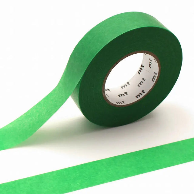 mt is the original washi masking tape, made in Japan by Kamoi Kakoshi. mt is colourful tape which is easy to tear by hand and reposition on nearly any surface. Write on it, layer it, and use it on paper, gifts, objects or the wall (mt won't damage paint - why not make a tape collage?) mt washi masking tape is now sold throughout the world in hundreds of colours and patterns.

The brilliant, saturated color of 'ganshin' tape is created when the base paper is dyed with colored resin. This unique process also 