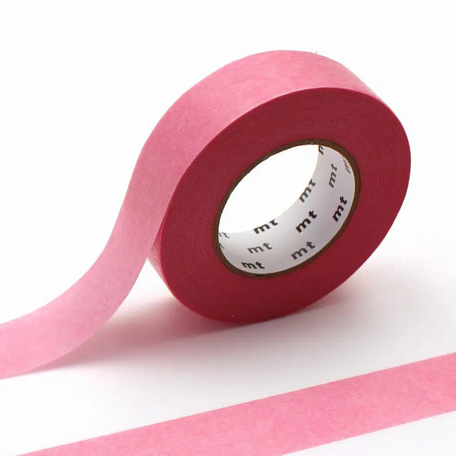 mt is the original washi masking tape, made in Japan by Kamoi Kakoshi. mt is colourful tape which is easy to tear by hand and reposition on nearly any surface. Write on it, layer it, and use it on paper, gifts, objects or the wall (mt won't damage paint - why not make a tape collage?) mt washi masking tape is now sold throughout the world in hundreds of colours and patterns.

The brilliant, saturated color of 'ganshin' tape is created when the base paper is dyed with colored resin. This unique process also 