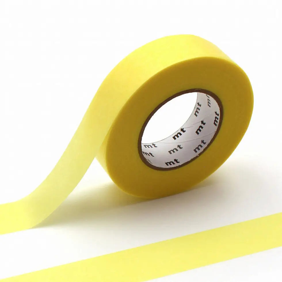 mt is the original washi masking tape, made in Japan by Kamoi Kakoshi. mt is colourful tape which is easy to tear by hand and reposition on nearly any surface. Write on it, layer it, and use it on paper, gifts, objects or the wall (mt won't damage paint - why not make a tape collage?) mt washi masking tape is now sold throughout the world in hundreds of colours and patterns.

The brilliant, saturated color of 'ganshin' tape is created when the base paper is dyed with colored resin. This unique process also 
