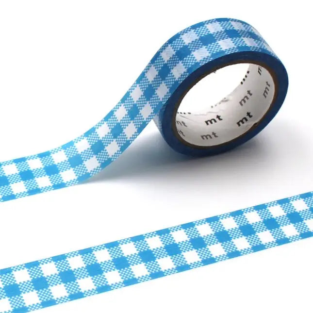 MT Washi Tape - Ichimatsu Gingham Check Blue

mt is the original washi masking tape, made in Japan by Kamoi Kakoshi. mt is colourful tape which is easy to tear by hand and reposition on nearly any surface. Write on it, layer it, and use it on paper, gifts, objects or the wall (mt won't damage paint - why not make a tape collage?) mt washi masking tape is now sold throughout the world in hundreds of colours and patterns.

Enjoy mt as a part of your daily life, adding a little colour everywhere.

All tapes ar